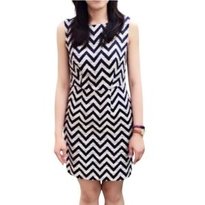 The Limited Sheath Dress Women Size 4 Navy Blue Geometric Sleeveless Mini